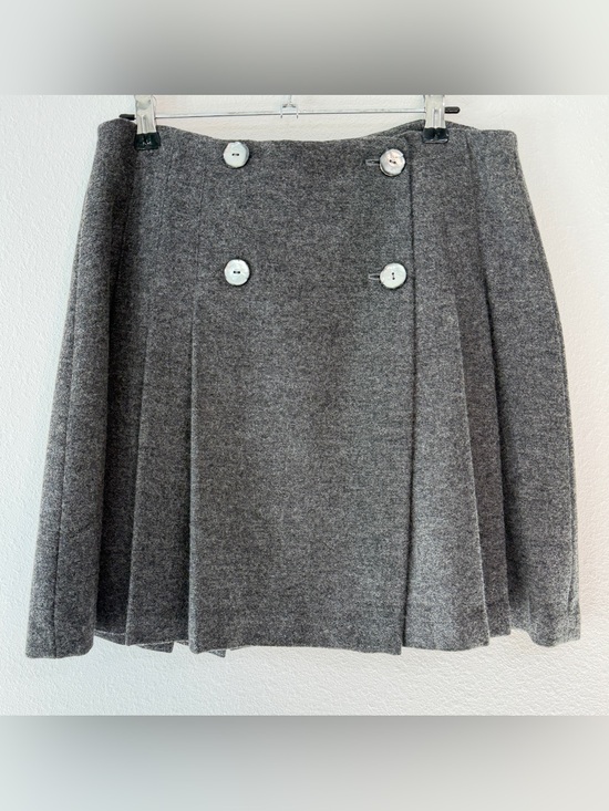 The Limited Dresses & Skirts - VTG 90s Limited 100% Wool Gray Pleated Mini Skirt True Wrap Double Breasted 8